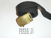 1950's Explorer CAW design Brass Friction Belt Buckle with black web belt, used