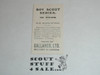 Gallaher ltd Cigarette Company Premium Card, Boy Scout Series of 100, Card #82 Badges of Rank Army, 1911