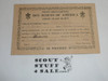 1930 Puerto Rico Council First Class Rank Achievement Card, Boy Scout