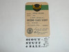 1944-1964 Second Class Scout Rank Achievement Card, Boy Scout, used, buyer to receive a card from this period of years