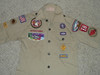 2005 Boy Scout Uniform Shirt with lots of insignia, Western Los Angeles County Council, Malibu Lodge and 2005 NJ patches,  Youth Medium, #BD23