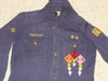 1940's Boy Scout Cub Pullover Uniform Shirt with metal buttons and lots of insignia, 18" chest 24" length, #BD36