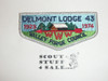 Order of the Arrow Lodge #43 Delmont s12 45th Anniversary Flap Patch