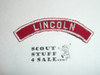 LINCOLN Red and White Community Strip, sewn