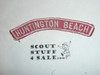 HUNTINGTON BEACH Red and White Community Strip, sewn and red pretty light colored