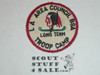 Long Term Camp Patch, Los Angeles Area Council, red c/e wht twill