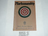 Marksmanship Merit Badge Pamphlet, Type 3, Tan Cover, 11-40 Printing, some spine wear from library binding but book is solid