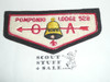 Order of the Arrow Lodge #528 Pomponio c5 Chenille Flap Patch (rose shaded stone), 34/75, acquired from the Supreme Chief of the Fire