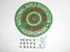 National Rifle Association NRA American Rifleman 50 Yards Marksman Felt Patch, used in Scout Camps