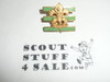 Junior Assistant Scoutmaster Hat Pin, Squatty Crown, bright green bars, Post with spin lock, RARE variety