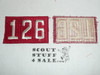 1970's Red Troop Numeral "126", fully embroidered, Unused