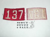 1970's Red Troop Numeral "137", fully embroidered, Unused