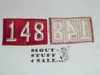 1970's Red Troop Numeral "148", fully embroidered, Unused