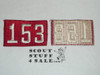 1970's Red Troop Numeral "153", fully embroidered, Unused