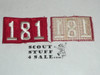1970's Red Troop Numeral "181", fully embroidered, Unused