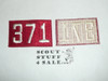 1970's Red Troop Numeral "371", fully embroidered, Unused