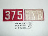 1970's Red Troop Numeral "375", fully embroidered, Unused
