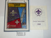 1968 World Scout Organization Stained Glass Tableu with Paperwork, 5" x 6.5"