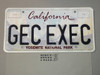 California Scouting License Plate used by the Scout Executive of Golden Empire Council, "GEC EXEC"