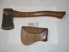 Vintage Official Boy Scout Axe / Hatchet made by Plumb with leather Sheath, used