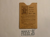 1928 Boy Scout Membership Card, with envelope, 3-fold, 7 signatures, expires March 1928, BSMC276