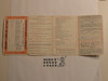 1939 Boy Scout Membership Card, 3-fold, 7 signatures, with RARE 4th perforated fold still attached, expires June 1939, BSMC347