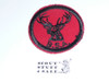 Stag Patrol Medallion, Red Twill with gum back, 1955-1971, used