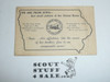 1953 National Jamboree Contingent Itinerary Card