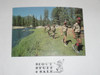 1980's Camp Whitsett Postcard, Scouts along Lake Ida and Sentinel Peak