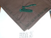 Wood Badge Neckerchief (Axe and Log) Brown cloth with Green Signed by Paul "Torchy Dunn, Founder of Torchy Neckerchief Slides, SM of USA  Wood Badge #1 & 2 (1948)