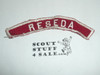 RESEDA Red and White Community Strip, sewn