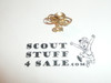 Wood Badge 2 Beads Tie Tack / Pin, gold color - Scout