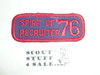 Recruiter Patch, 1976, Spirit of '76, blue twill, red r/e bdr