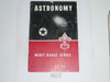 Astronomy Merit Badge Pamphlet, Type 6, Picture Top Red Bottom Cover, 12-63 Printing