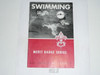 Swimming  Merit Badge Pamphlet, Type 6, Picture Top Red Bottom Cover, 12-56 Printing