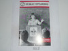 Public Speaking Merit Badge Pamphlet, Type 9, Red Band Cover, 7-82 Printing
