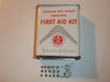1970s boy scout first aid kit, with contents