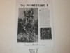 Try Pioneering, By Green Bar Bill, Boys' Life Single Topic Reprint from the 1950's - 1960's , written for Scouts, great teaching materials