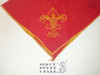 BSA National Supply Troop Neckerchief, Embroidered Emblem with piping, Triangle, Red/Gold