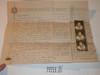 1937 National Jamboree 3 Page Letter Home from Scout on Jamboree Stationary and a strip of Pictures