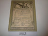 1939 Adult Leader Warrant Certificate, 8" x 10"