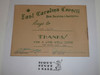 1951 Camp Charles Staff Certificate, East Carolina Council