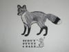 Wood Badge Standing Fox Patch, Gray, 4 1/2"