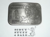 Camp Wanocksett 80th Anniversary Pewter Belt Buckle, Nashua Valley Council, 2004