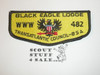 Order of the Arrow Lodge #482 Black Eagle s4 Flap Patch