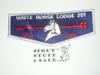 Order of the Arrow Lodge #201 White Horse s4 1996 NOAC Flap Patch