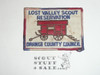 Lost Valley Scout Reservation Patch, Orange County Council, 1970's, RWB bdr, box soiled