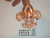 Fleur-de-lis Scout Emblem Neckerchief Slide, orange
