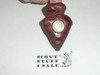 Carved Wood Arrowhead with a Dime in the Center Neckerchief Slide