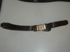 1960's Official Boy Scout Leather Belt with brass buckle, 34" waist, Like New